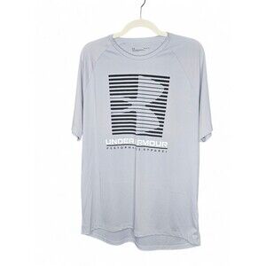 Under Armour Velocity Graphic Tshirt Mens Large Gray Loose Crewneck